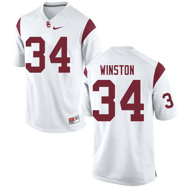 Men #34 Eli'jah Winston USC Trojans College Football Jerseys Sale-White